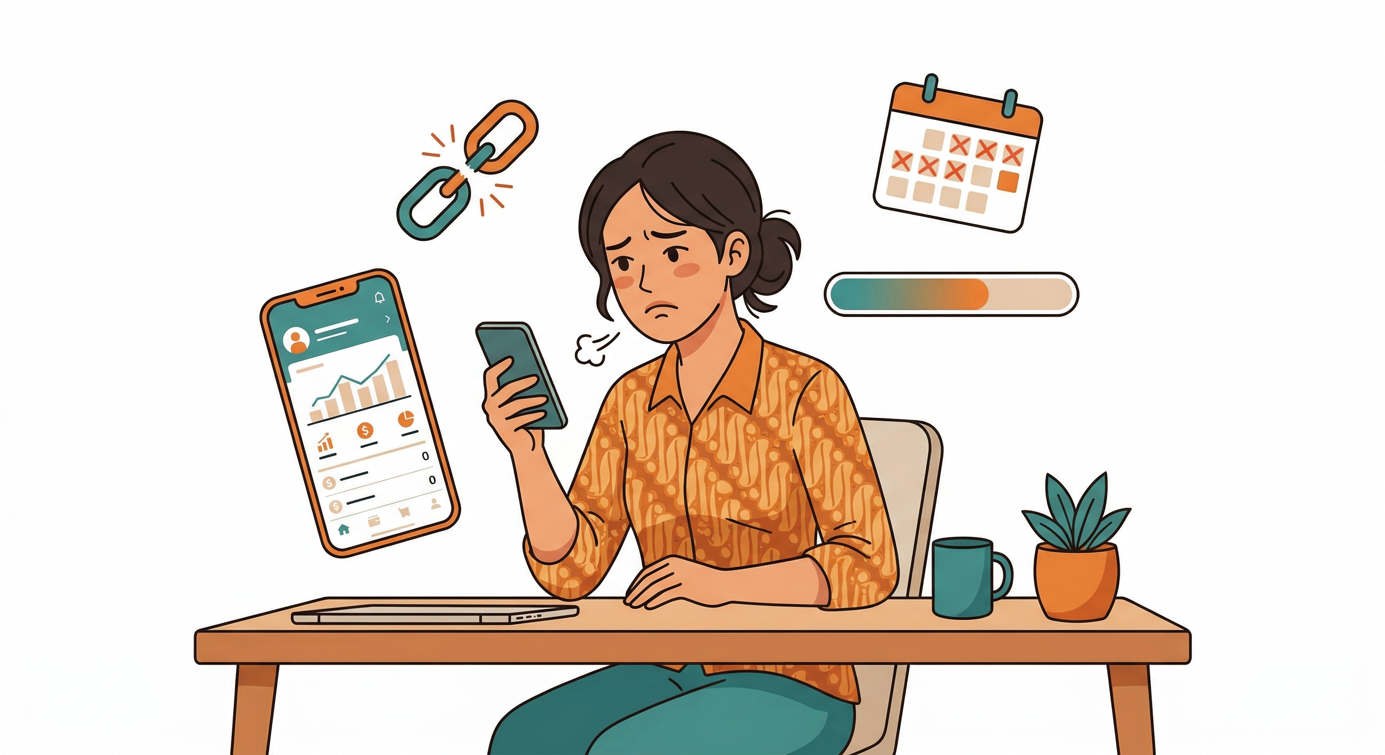 Ilustrasi susah konsisten catat pengeluaran karena terlalu banyak langkah