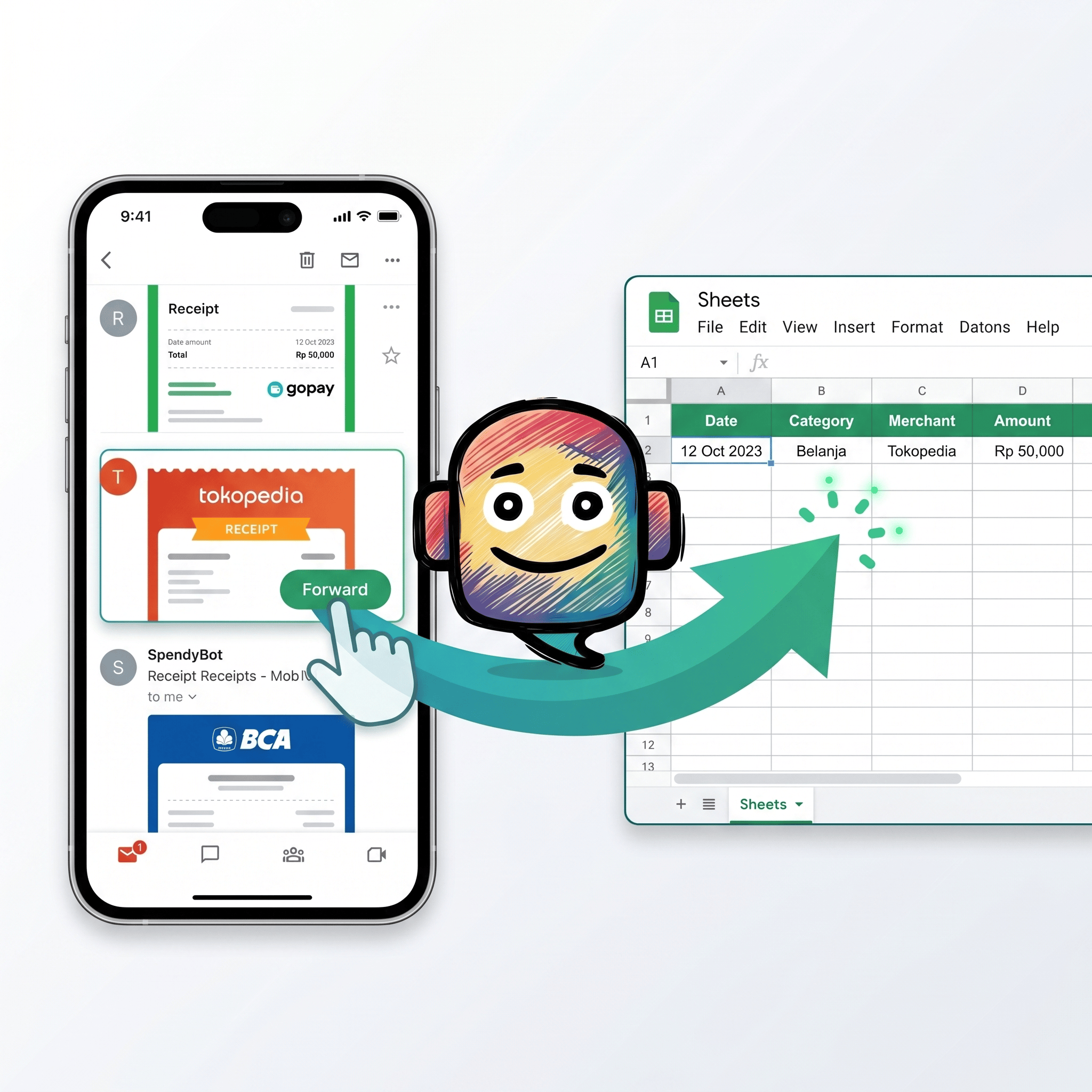 SpendyMail - catat pengeluaran dari email otomatis ke Google Sheets